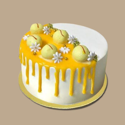 "Round shape Pineapple Rasagulla cake - 1kg - Click here to View more details about this Product